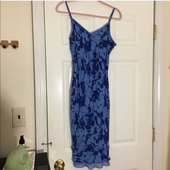 American Eagle Outfitters Dresses & Skirts - Hawaiian Blue Floral Dress Spaghetti Strap AE